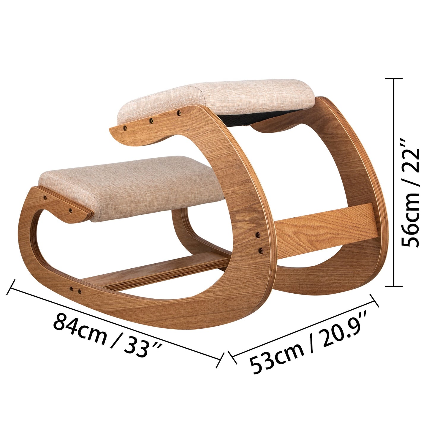 Premium Wooden Kneeling Ergonomic Chair - Natural Wood Finish for Comfort & Posture Support. Ideal for Home Office & Workspaces. Browse Now for Quality Ergonomic Seating!