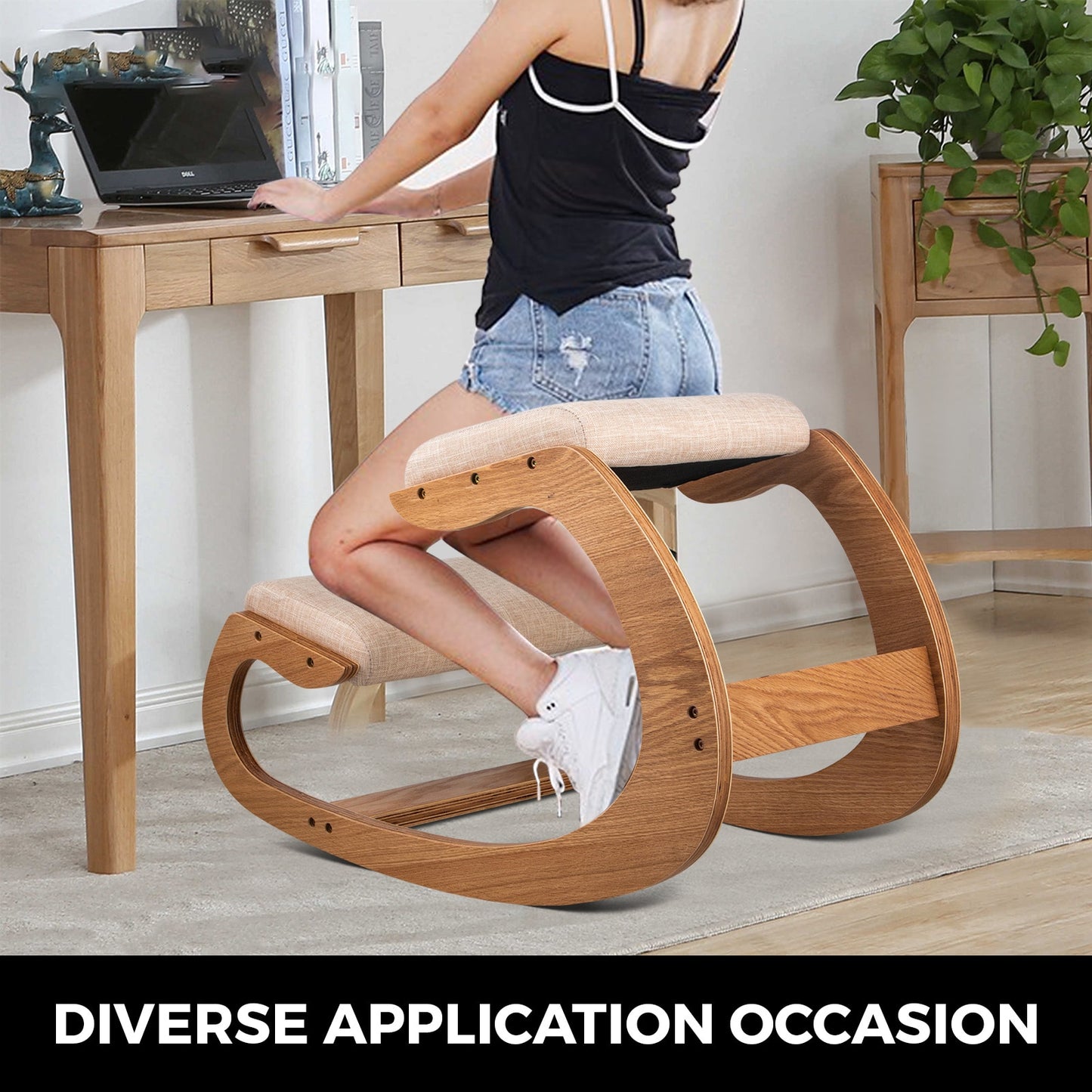 Premium Wooden Kneeling Ergonomic Chair - Natural Wood Finish for Comfort & Posture Support. Ideal for Home Office & Workspaces. Browse Now for Quality Ergonomic Seating!