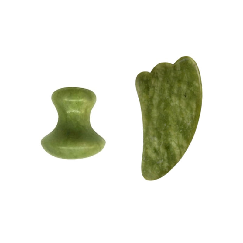 Natural Jade Gua Sha tools for firming and lifting the skin. Perfect for your self care routine.