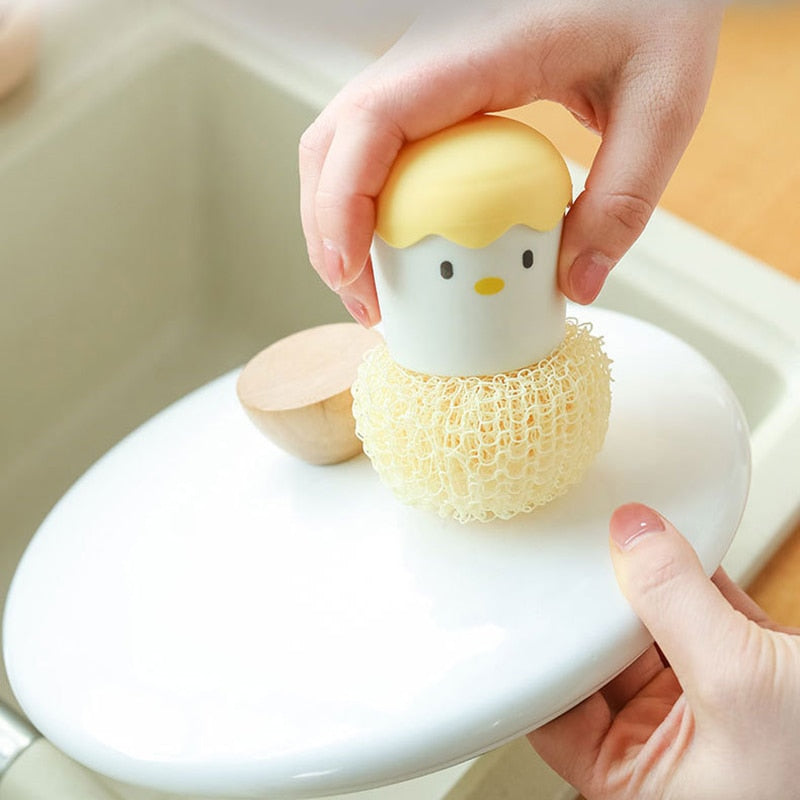 Cute chick scouring brush