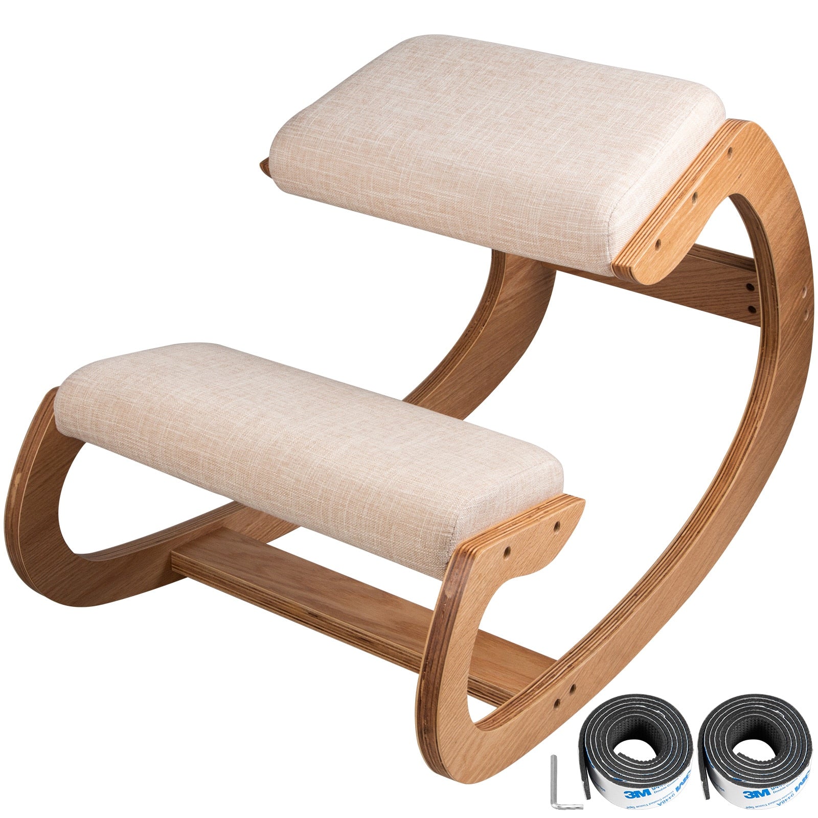 Premium Wooden Kneeling Ergonomic Chair - Natural Wood Finish for Comfort & Posture Support. Ideal for Home Office & Workspaces. Browse Now for Quality Ergonomic Seating!