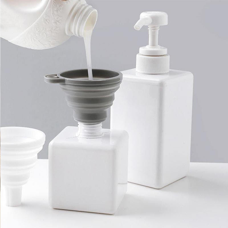 Silicone Foldable Portable Funnel, Space saving and aesthetic.