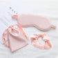 Silk sleeping mask and matching scrunchie set