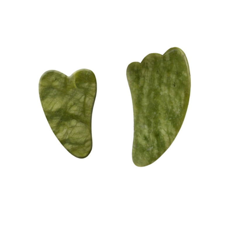 Natural Jade Gua Sha tools for firming and lifting the skin. Perfect for your self care routine. 