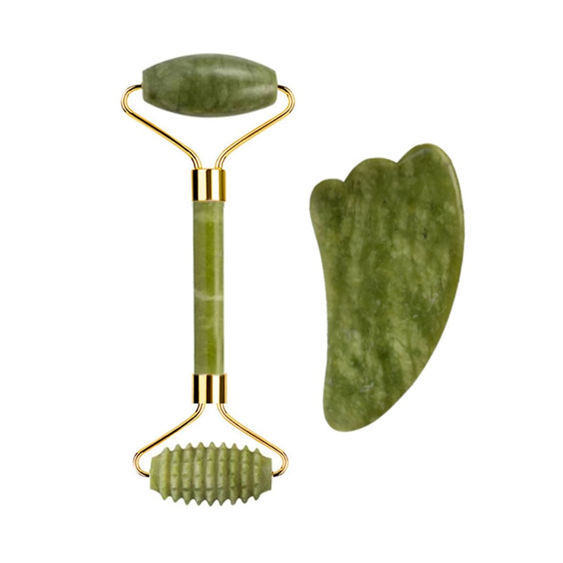 Natural Jade Gua Sha tools for firming and lifting the skin. Perfect for your self care routine. 