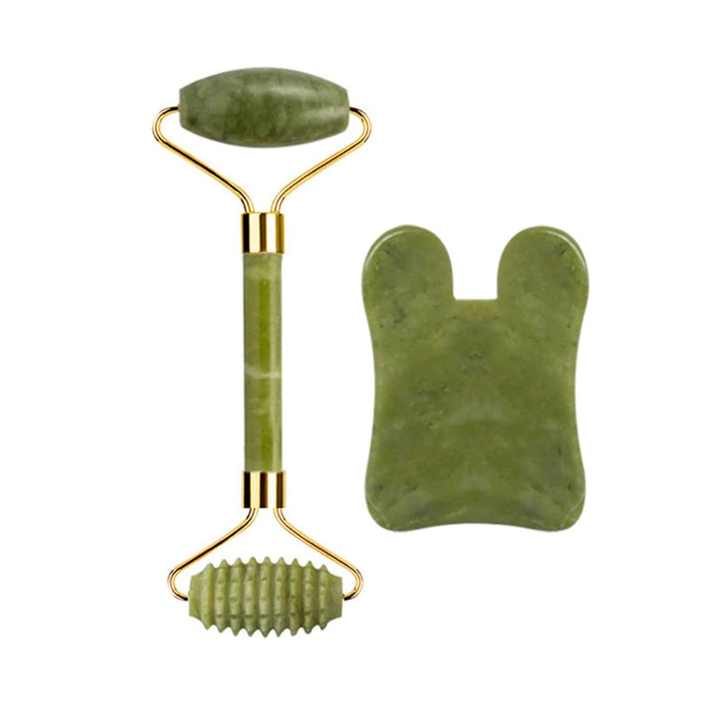 Natural Jade Gua Sha tools for firming and lifting the skin. Perfect for your self care routine. 