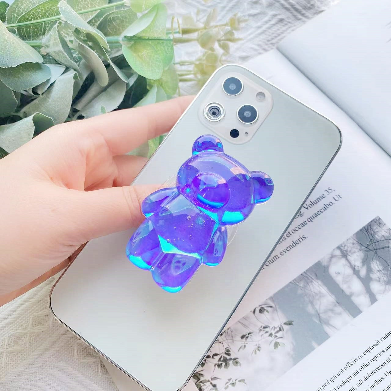 Phone Pop Socket Blue Bear. Griptok. Attach it to your phone so you can hold it securely, prop it up whilst watching shows, or just fiddle around with it. Compatible with any phone!