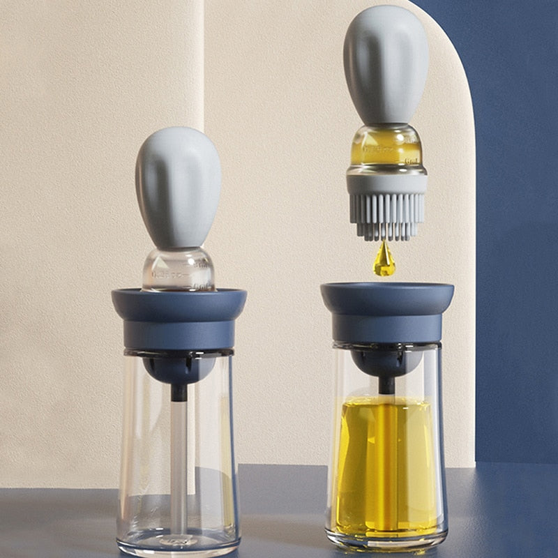 Oil Baster and Dispenser, basting brush with base 