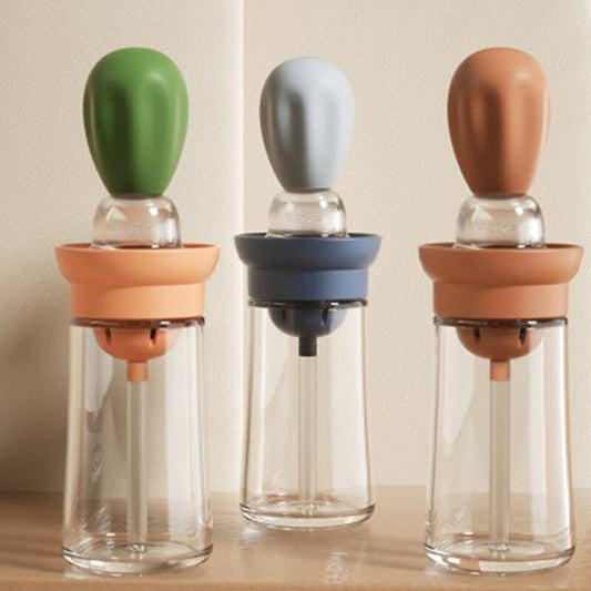 Oil Baster and Dispenser, basting brush with base 